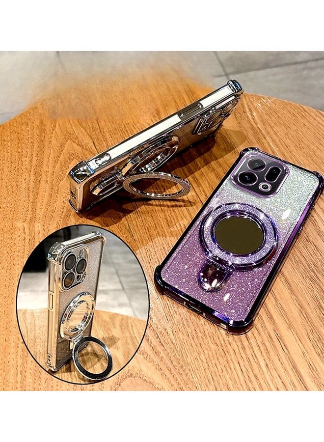 Magnetic Glitter for Oppo Find X9 Pro Case，Camera Lens Protector，Sparkly Stand，Makeup Mirror，Support Wireless Charging， Luxury Gradient Shockproof Oppo Find X9 Pro 5G Cover - Image 5